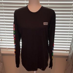Huf long sleeve T-shirt- multiple Flags
